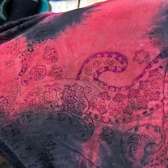 Y2K red & white abstract paisley rose appliqué top whimsigoth fairy grunge dark - Picture 8 of 8